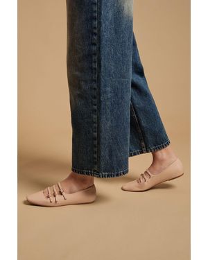 Oasis Madalena Faux Leather Multi Maryjane Ballet Court Shoes - Blue