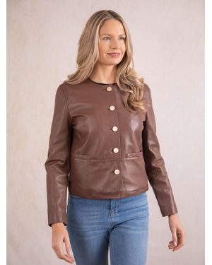 Lakeland Leather Lindal Button Down Jacket - Blue