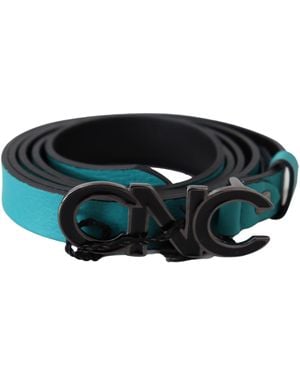 CoSTUME NATIONAL Leather Logo Buckle Belt - Black