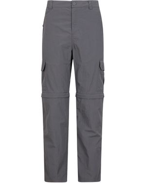 Mountain Warehouse 'Explore' Zip Off Trousers Short Lightweight Quick Dry Convertible Trousers Polyamide - Grey