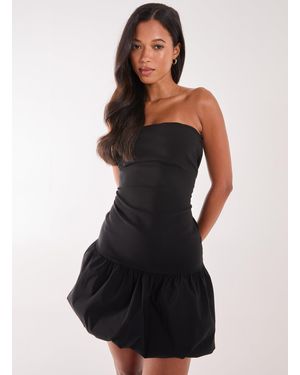 Pink Vanilla Bubble Hem Mini Dress - Black