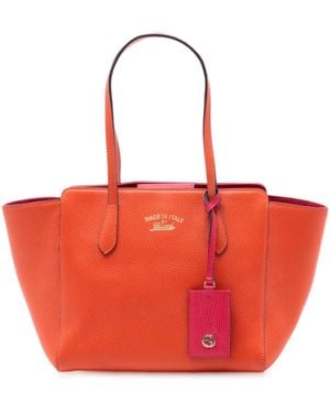 Gucci Pre-Owned Small Leather Swing Tote - Red