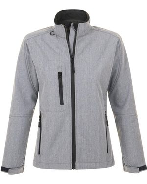 Sol's Ladies Roxy Soft Shell Jacket (Breathable, Windproof And Water Resistant) Marl) - Grey