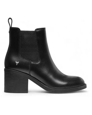 Windsor Smith Classic Leather Platform Ankle Chelsea Boots - Black