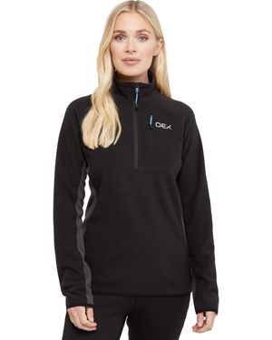 OEX Ardmore Half Zip Fleece With Chest Pocket, Warm & Lightweight Mid-Layer - Black