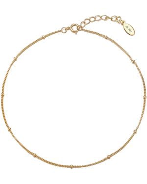 The Jewellery Stockroom Plated Sterling Beaded Anklet - Metallic