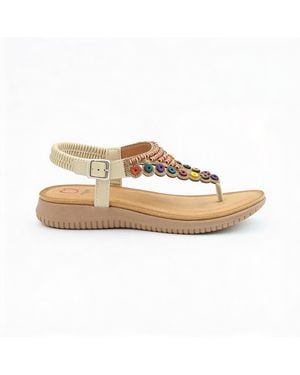 Heavenly Feet Radiance Toe-Post Sandals - Metallic