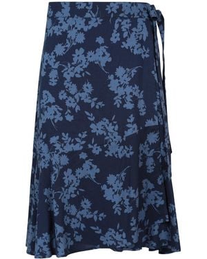 Mountain Warehouse Ladies Papamoa Floral Wrap Skirt (Dark) - Blue