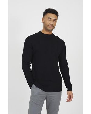 Brave Soul Long Sleeve Ribbed Raglan Jumper - Blue