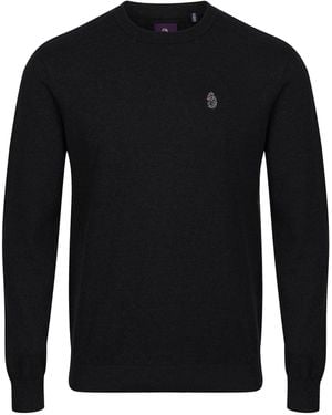 Luke 1977 Radon Knitted Crew Neck Jumper - Black