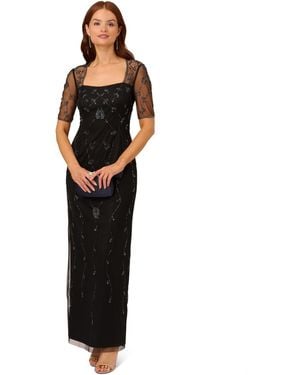 Adrianna Papell Studio Beaded Long Dress - Black