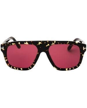 Tom Ford Dark Havana Framed Bordeaux Sunglasses - Pink