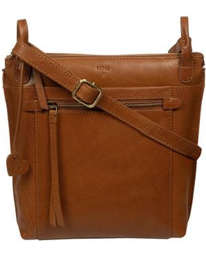 NiNa Amora 'Orla' Dark Leather Shoulder Bag - Brown