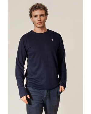 Original Penguin Crew Neck Textured Top - Blue