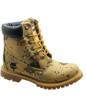 Timberland 6 Inch Wedge Boots Camo Camouflage Lace Up 8357B B83B - Green