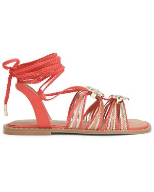 Carvela Kurt Geiger Marina Flat Tie Sandal Sandals - Red