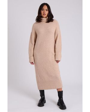 Urban Bliss Roll Neck Midi Dress - Natural