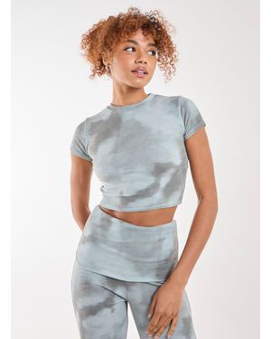 Pink Vanilla Tie Dye Rib Tee - Blue