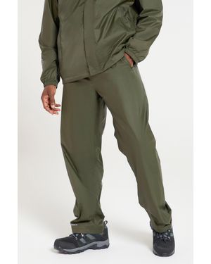 Mountain Warehouse 'Pakka' Waterproof Rain Overtrousers With Pocket Breathable Everyday Trousers Polyamide - Green