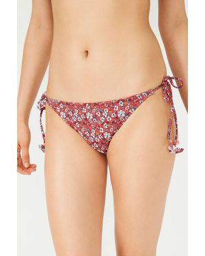 Penti Floral Low-Waist Tie-Side Bikini Bottoms - Pink