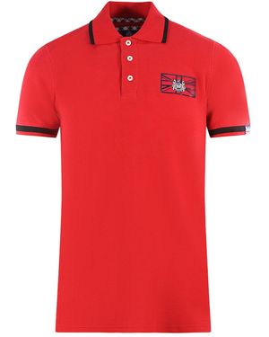 Aquascutum London Union Jack Polo Shirt Cotton - Red