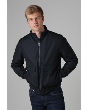 Nines Oxford Jacket With Corduroy Collar And Contrast Zip - Grey