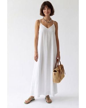 MixRay Sleeveless A-Line Maxi Dress - White