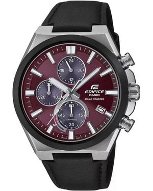G-Shock Edifice Watch Efs-S630Bl-5Avuef Leather - Black