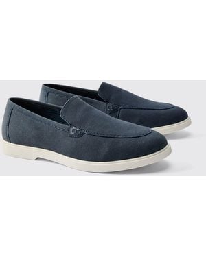 BoohooMAN Faux Suede Loafer - Blue