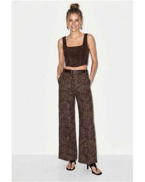 Bianco Lucci Cotton Elastane Trousers - Brown