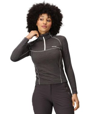 Regatta Ladies Yonder Half Zip Long Sleeve Moisture Wicking Top - Black