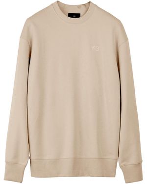 Y-3 Men's French Terry Crewneck Sweatshirt In Brown - Naturel