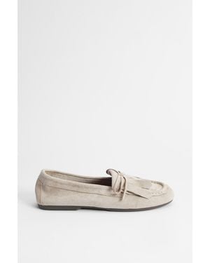Oasis Laura Faux Suede Tassel Detail Boat Shoes - Natural
