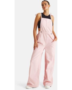Urban Bliss Wide Leg Dungaree - Pink