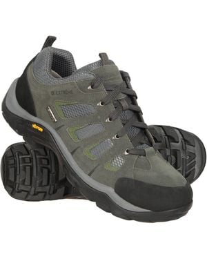 Mountain Warehouse 'Field' Vibram Hiking Shoes Lightweight Waterproof Wide Fit Trekking Shoe Synthetic Leather - Black