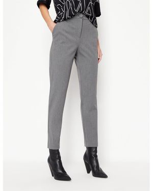 ARMANI EXCHANGE Solid Patterned Slim Trousers - Grey