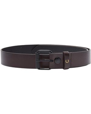 Fred Perry Oxblood Burnished Leather Belt - Black