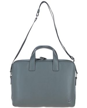 Brampton London 'Maven' Real Leather Messenger Bag - Blue