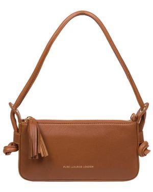 Pure Luxuries 'Taylor' Nappa Leather Grab Bag - Brown
