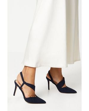 Wallis Evie Asymmetric Pointed Stiletto High Heel Court Shoes - White