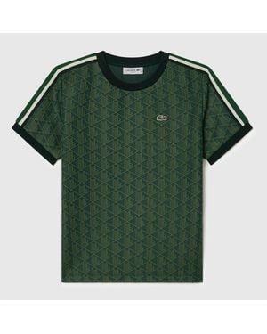 Lacoste Fit Monogram Jacquard T Shirt - Green