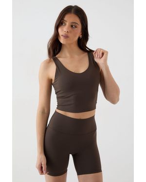 DSGN Studio Sculpt Longline Plunge Sports Bra - Black