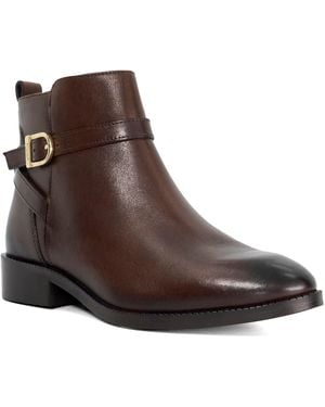 Dune Pemma Leather Boots - Brown