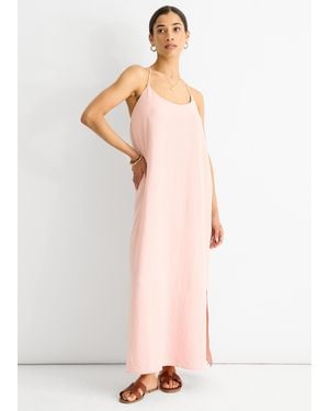 Gini London Blush Strappy Cross Back Airflow Oversized Dress - Pink