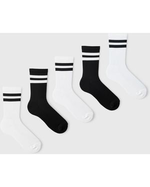 BoohooMAN 5 Pack Stripe Sport Socks - Multicolour