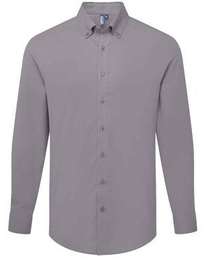 PREMIER Supreme Oxford Long-Sleeved Formal Shirt (Steel) - Blue