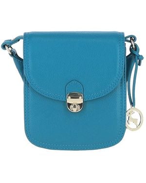 Ashwood Leather Elegant Crossbody Bag With Twist Lock - Blue