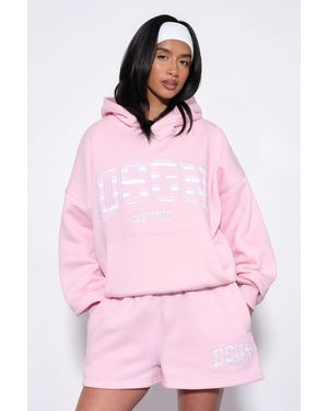 DSGN Studio Stripe Applique Sweat Short - Pink