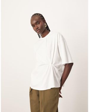ARRANGE Jersey Knot Detail Oversized T-Shirt - White