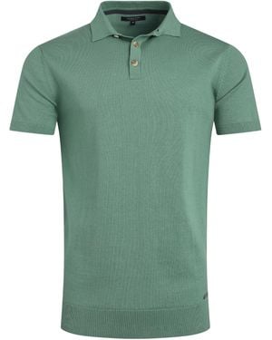 Weird Fish Quentin Knitted Short-Sleeved Polo Shirt (Ivy) - Green